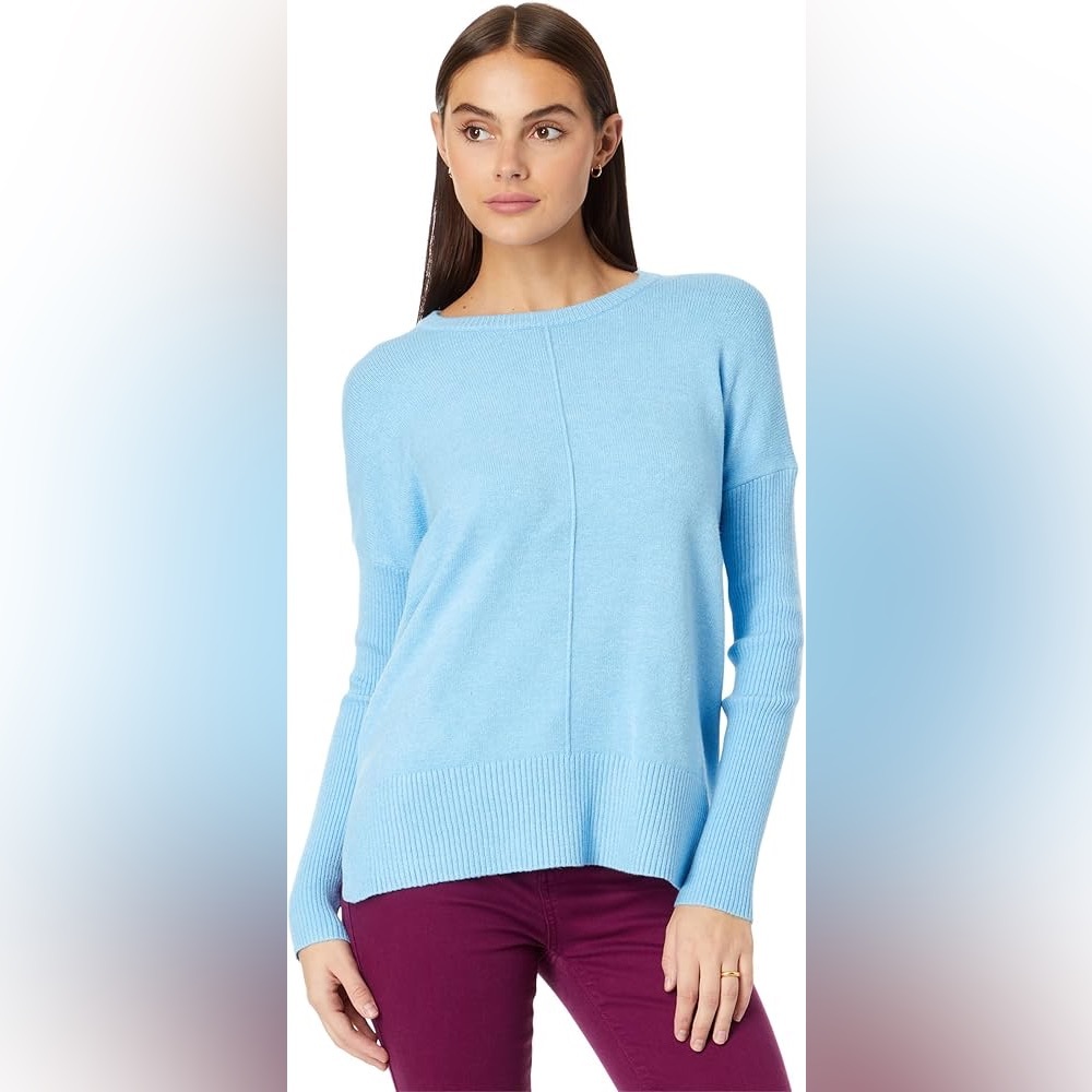 Lilly Pulitzer Mavie Sweater Blue Relaxed Crewneck Womens Size S